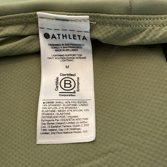 Athleta eucalyptus olive support tank top. Excellent condition.  size medium. - Picture 6 of 8